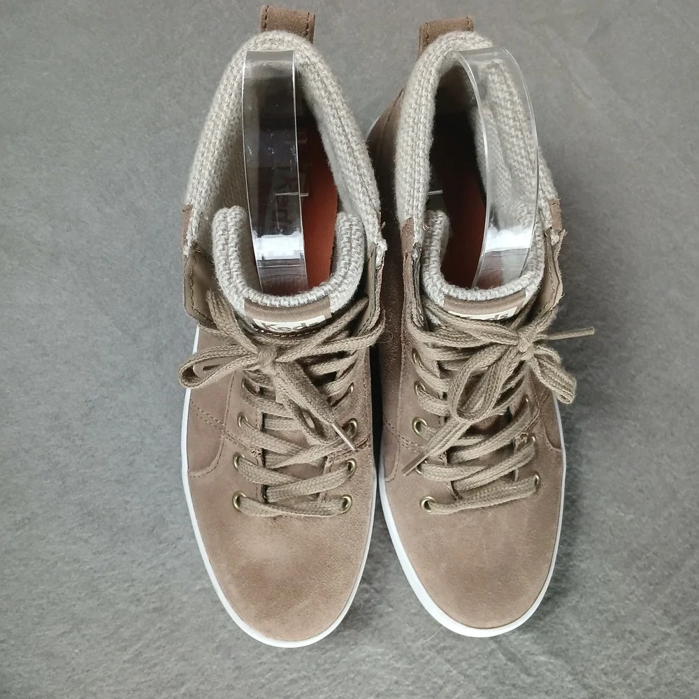 Keds Suede Lace‎ Up Ankle Booties Fall Sweater Top Taupe Women's 6.5 #WH65607